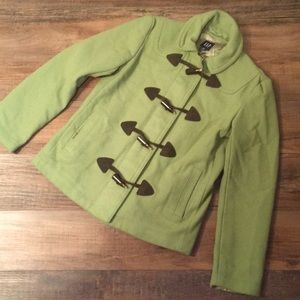 GAP green wool pea coat XS